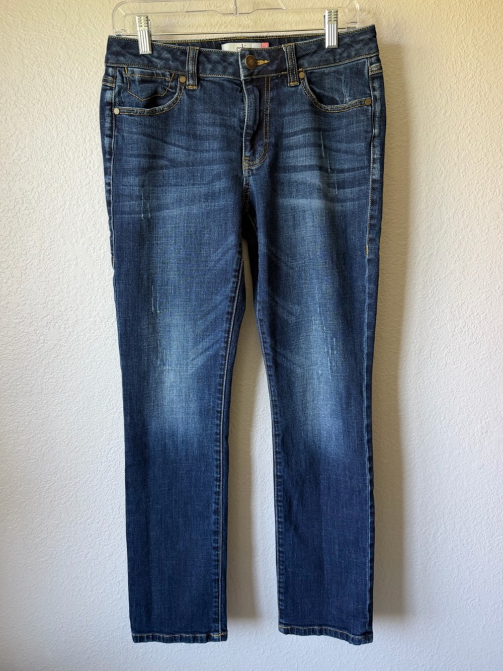 Cabi Straight Leg Jeans in Dark Blue Wash, EUC, Size 4, High Rise